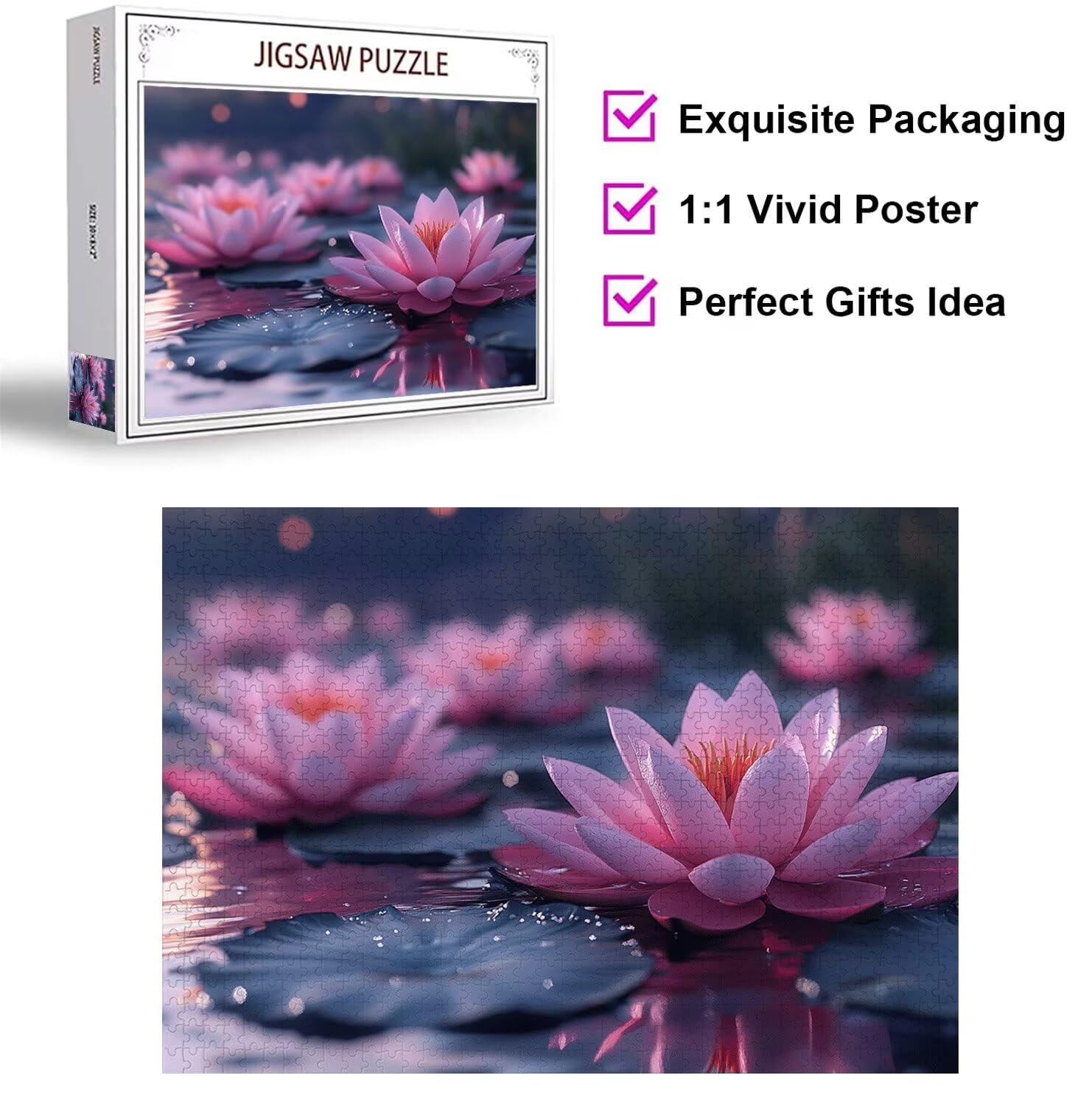 Puzzle 5000 Pezzi stagno Puzzle Legno Lotus, n-18