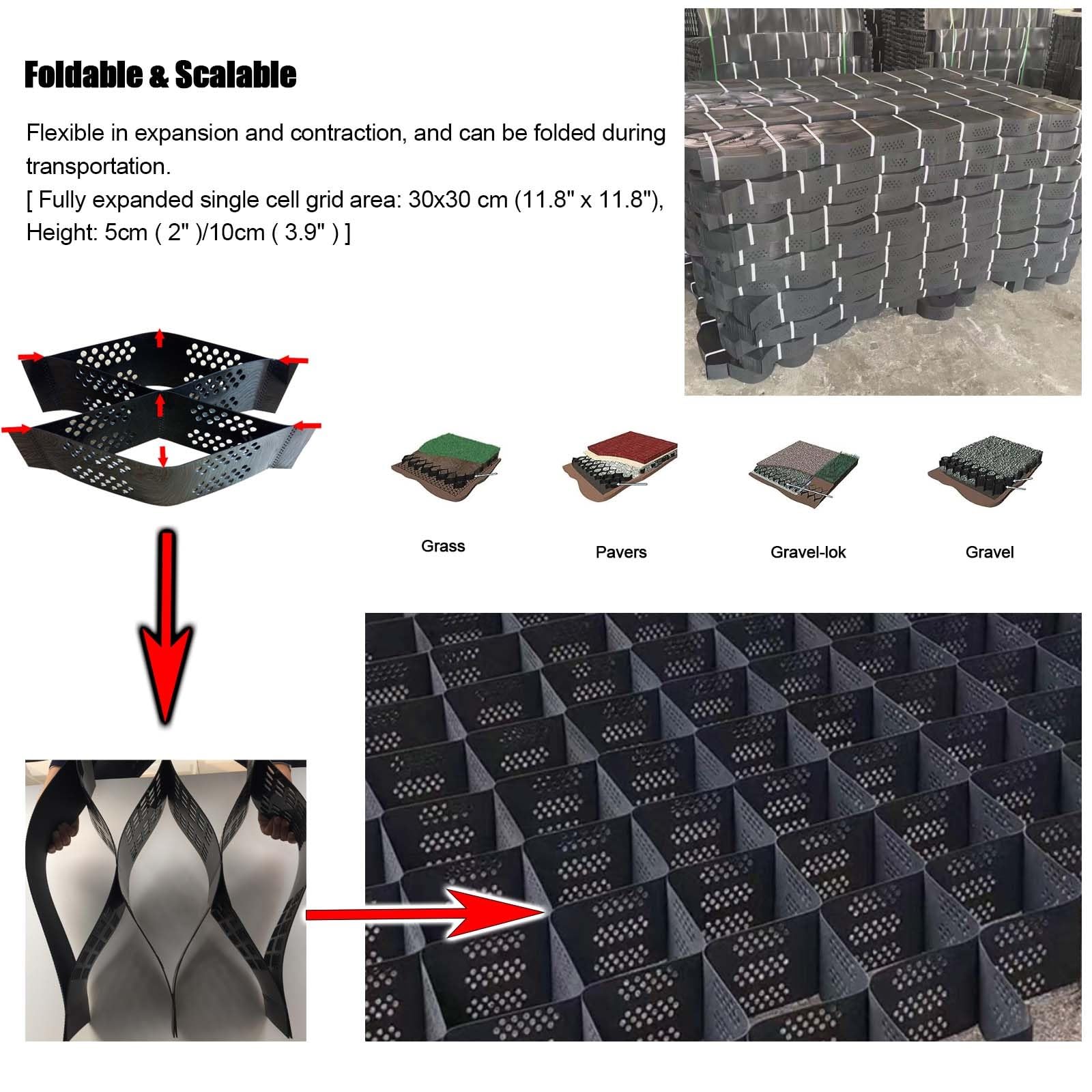 Rejilla estabilizadora de grava para estabilización del suelo y estacionamientos, rejillas de soporte, sistema de entrada de guijarros, control de erosión, refuerzo del suelo