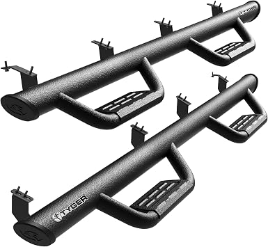 Tyger Auto Tyger Access Running Boards Compatible with 2007-2021 Toyota Tundra | CrewMax | TG-AS2T24033 | Textured Black Drop Step Rail