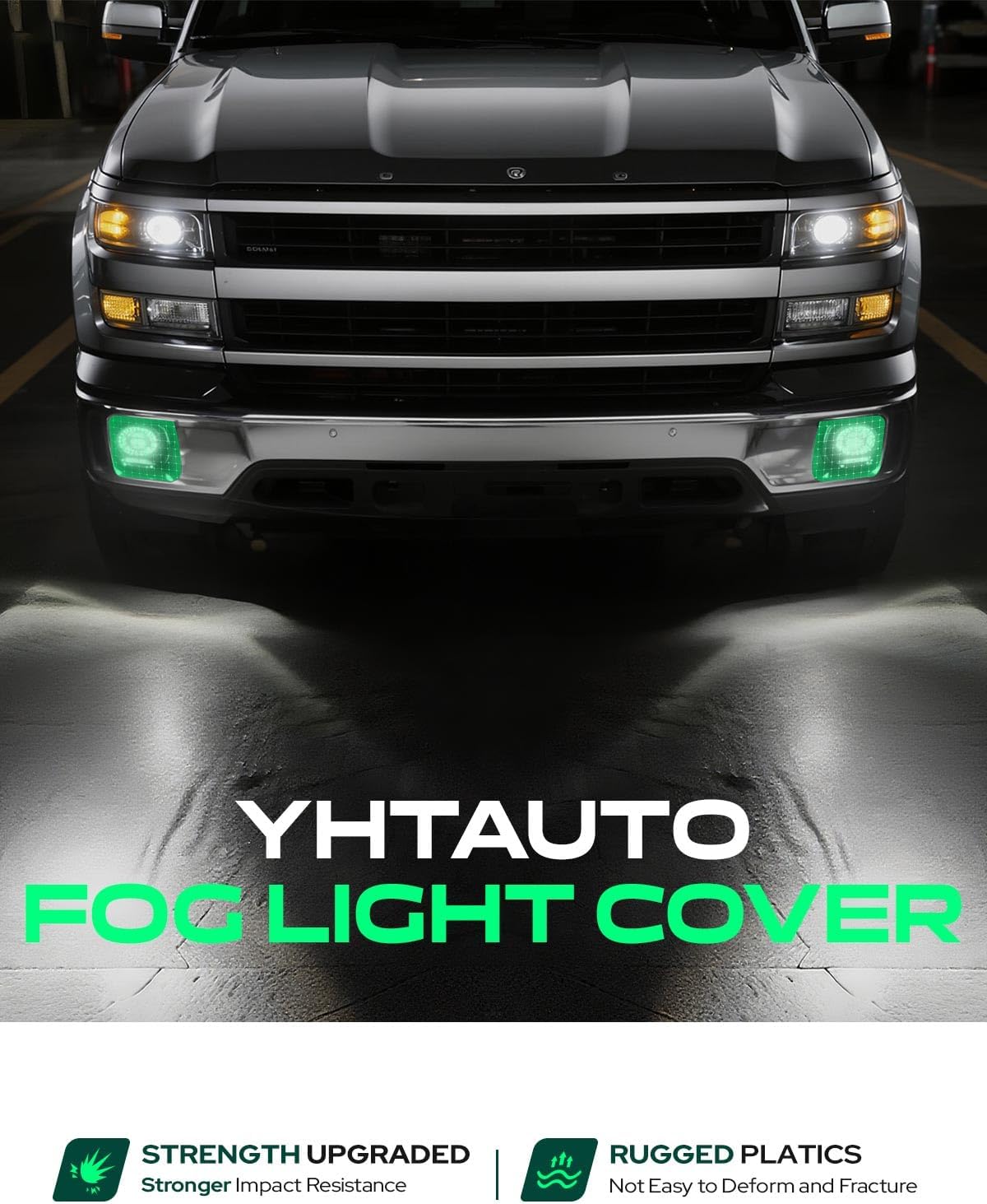 YHTAUTO Fog Light Bezel Fits Ford F-250 F-350 F-450 Super Duty 2020 2021 2022, Front Bumper Fog Light Cover Trim Left Driver & Right Passenger Side