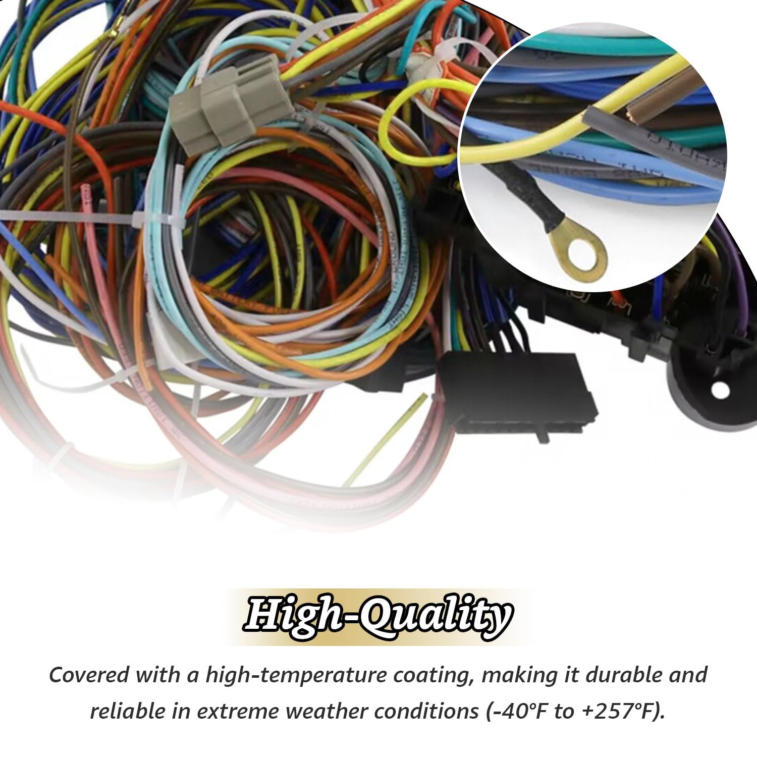 22 Circuit Universal Wiring Harness Kit Compatible with GM Tilt Columns Car Truck 1968-1996, Insulated Copper Wires, 91064022