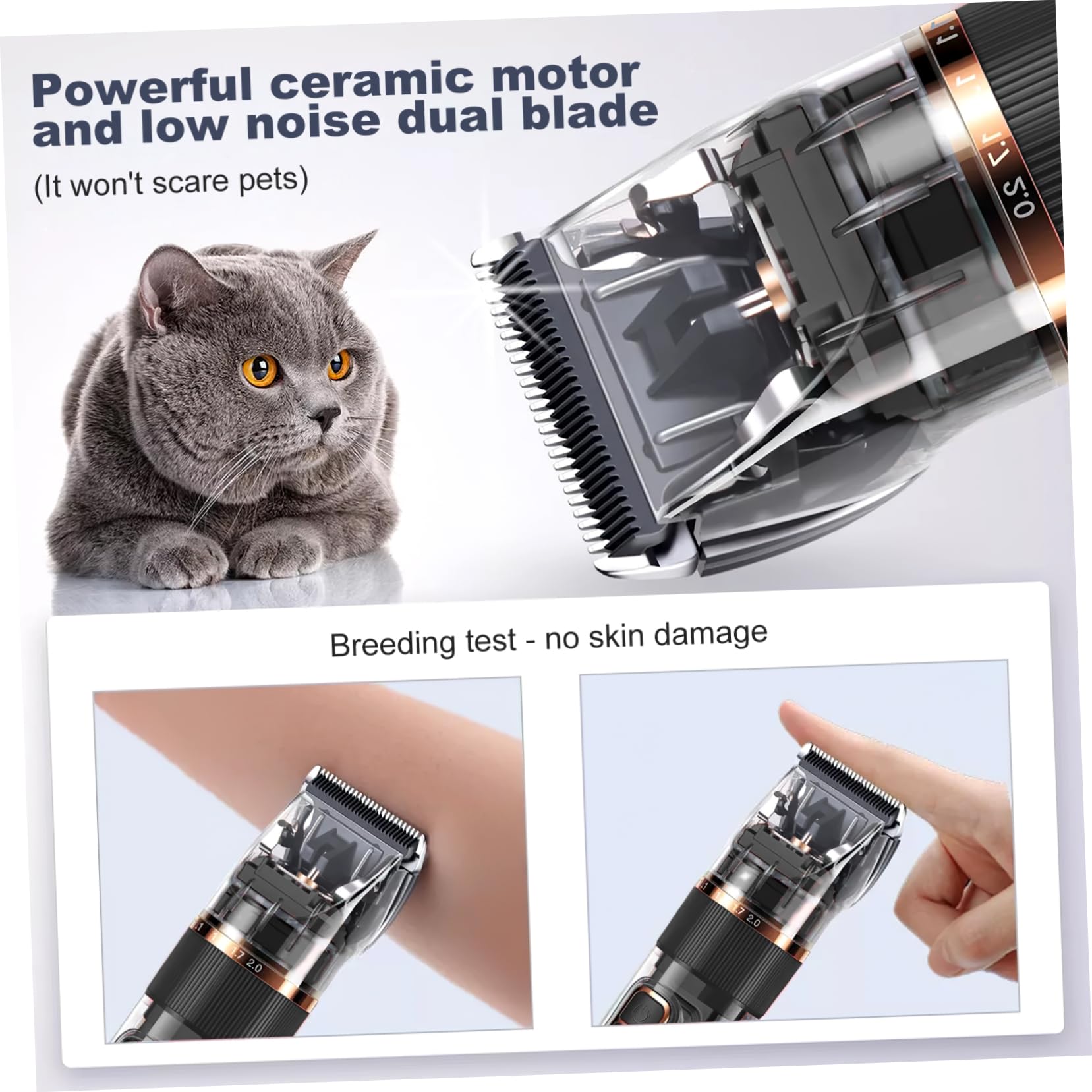 COLLBATH Kit Tosatrice Per Cani E Gatti 11 Pezzi Silenzioso Lavabile Ricaricabile Con Indicatore Di Batteria A Led