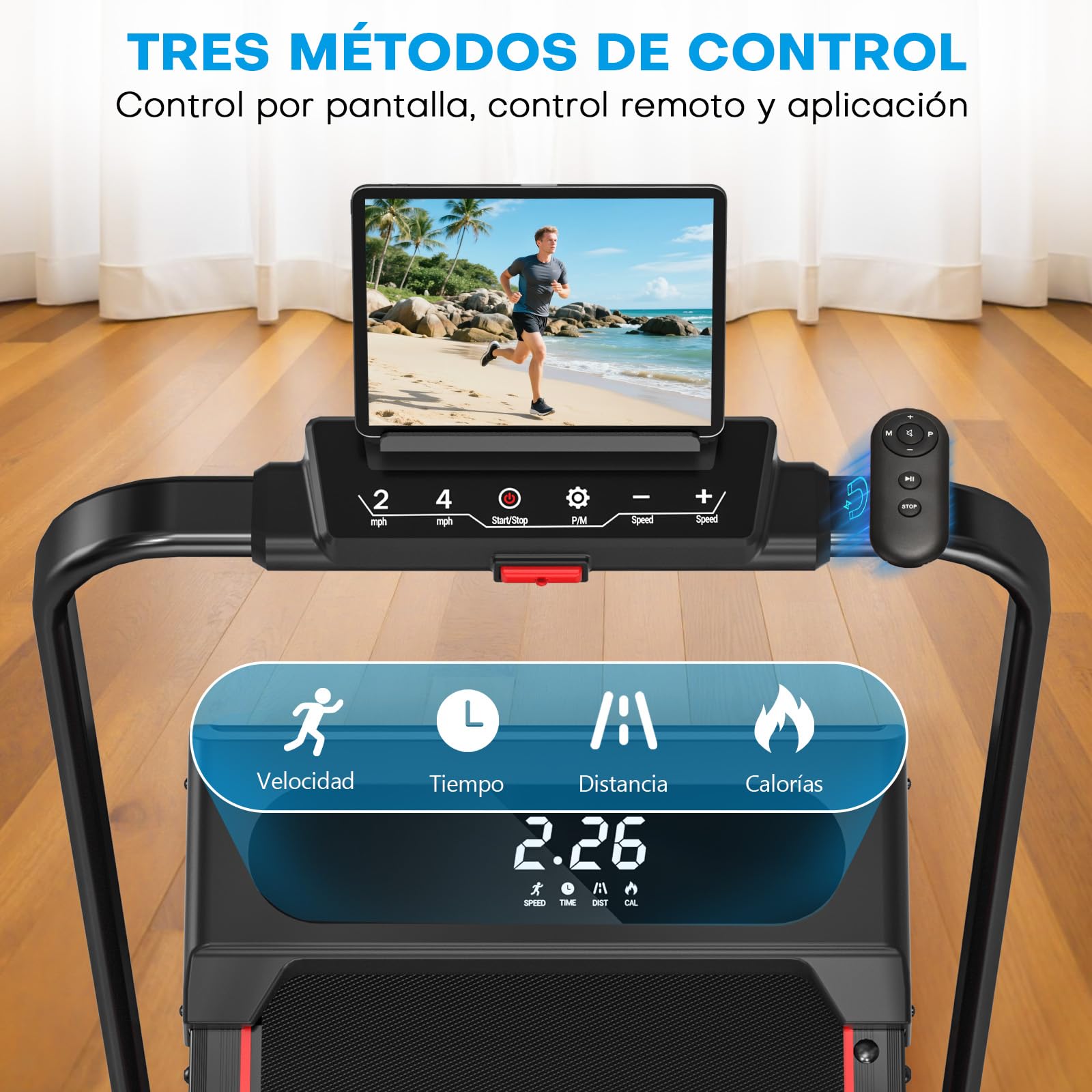 6 en 1 Cinta de Correr Plegable, 9% Inclinación Cinta de Andar con Dual Pantalla LED, 2.75 HP Walking Pad con Control Remoto Magnético, 12KM/H, App & Bluetooth, Capacidad 150Kg