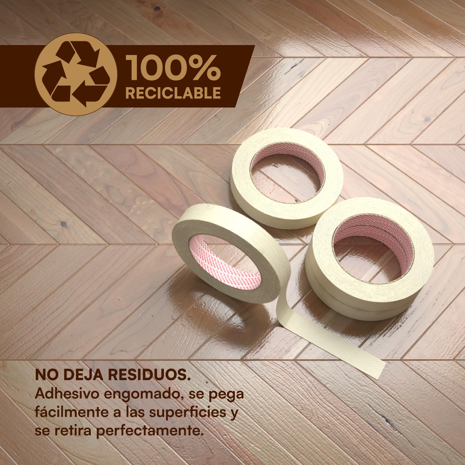 DNK TRADE 16x Cinta de Carrocero Para Pintar y Enmascarar 19mm x 50m - Removible Sin Residuos, Sin Disolventes - Cinta de Pintor Con Papel