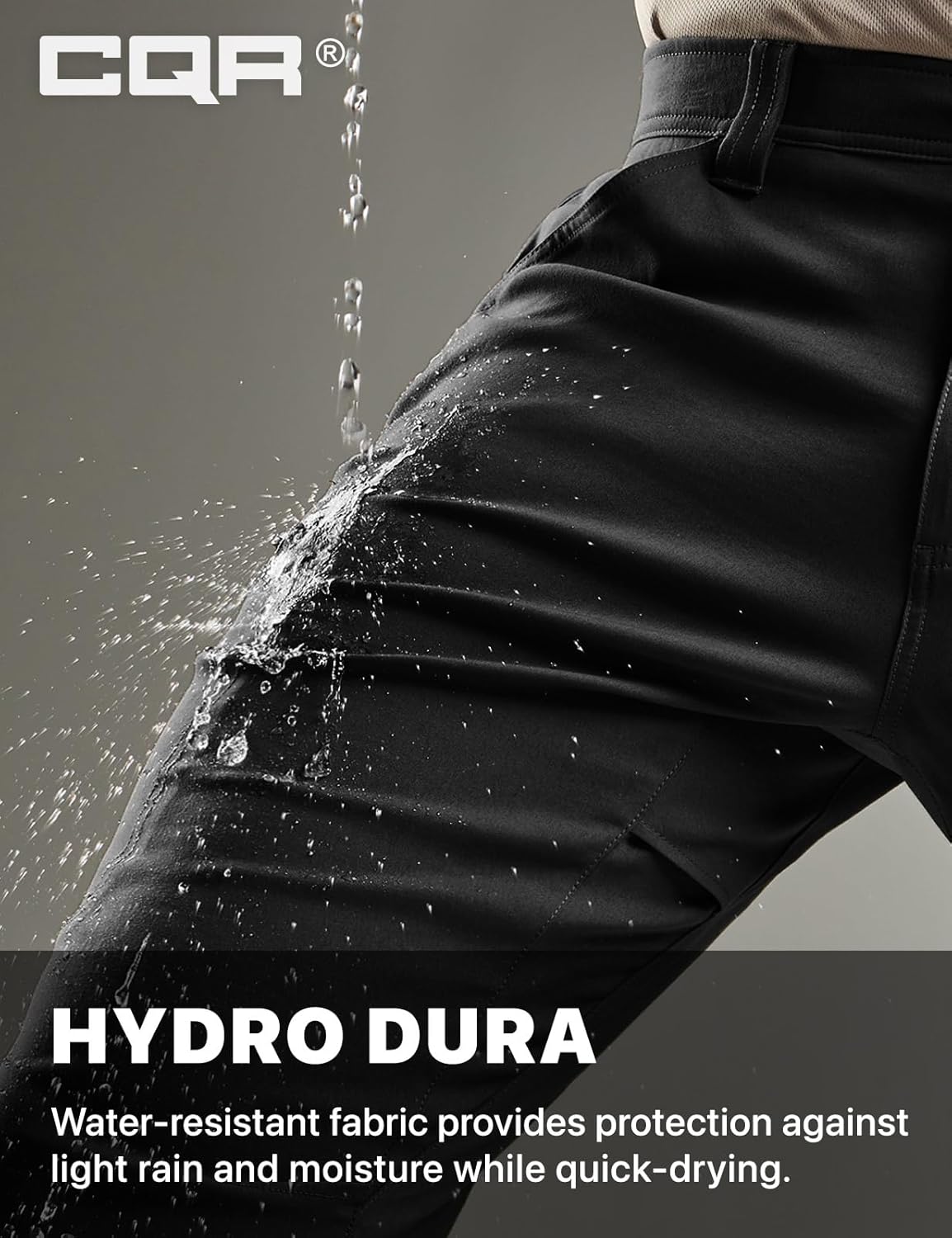 CQR Men's Active Flex Tactical Pants, Water Resistant Lightweight Stretch Cargo Work Hiking Pants - Image 8