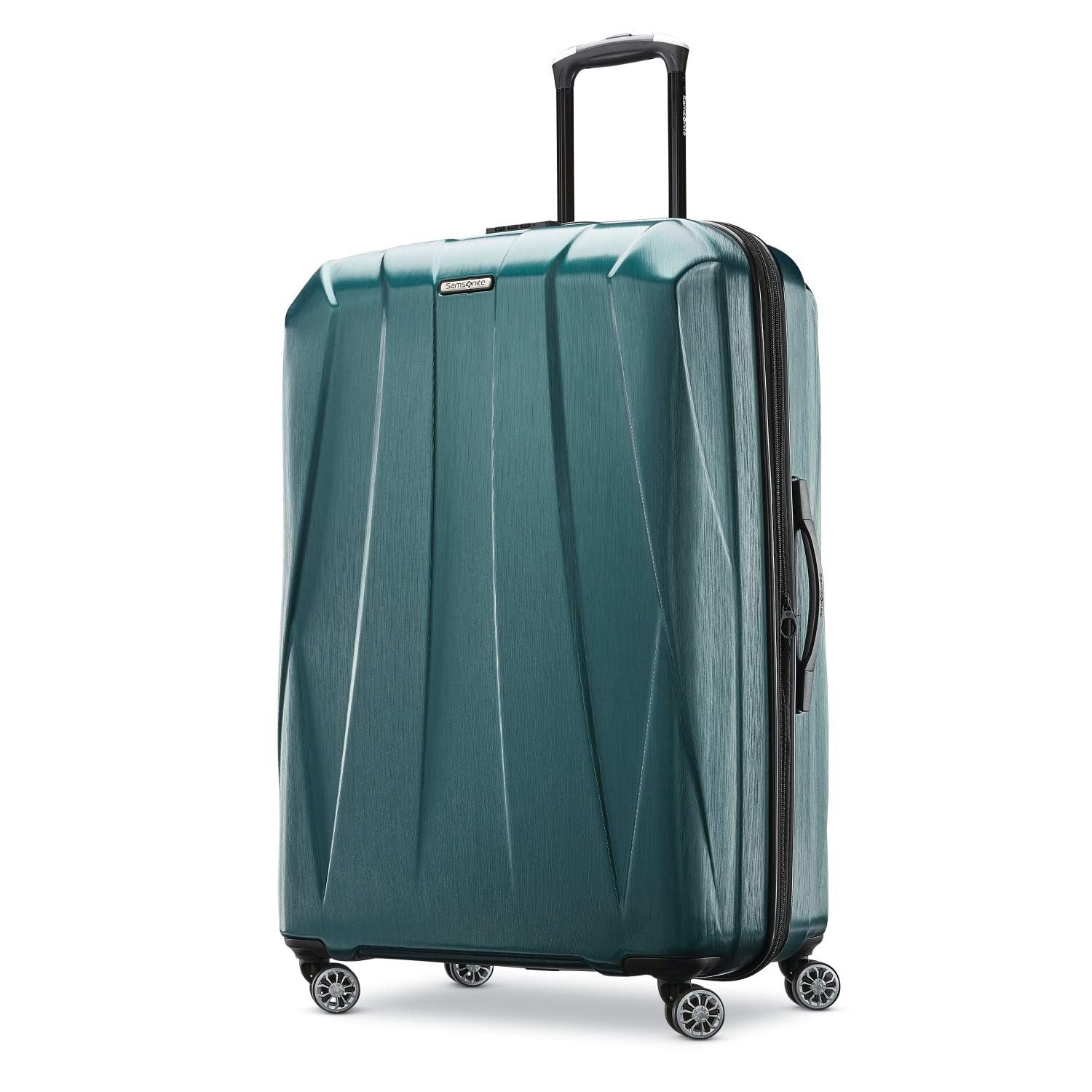 Samsonite Centric 2 Hardside Expandable Luggage with Spinner Wheels, Emerald Green, Checked-Large 28-Inch