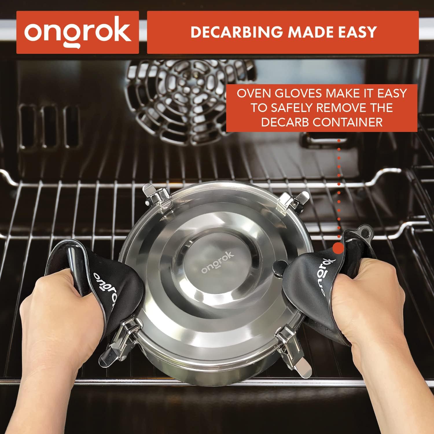 ONGROK Decarboxylator Box, Stainless Steel, Airtight, Food Grade, Full Manual Decarb Kit with Infusion Accessories, Dishwasher & Oven Safe