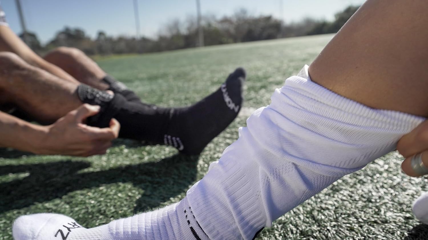 SOCCER SLEEVE SOCKS with Silicone Anti Slip - Pre Cut Socks - Soccer Leg Sleeves