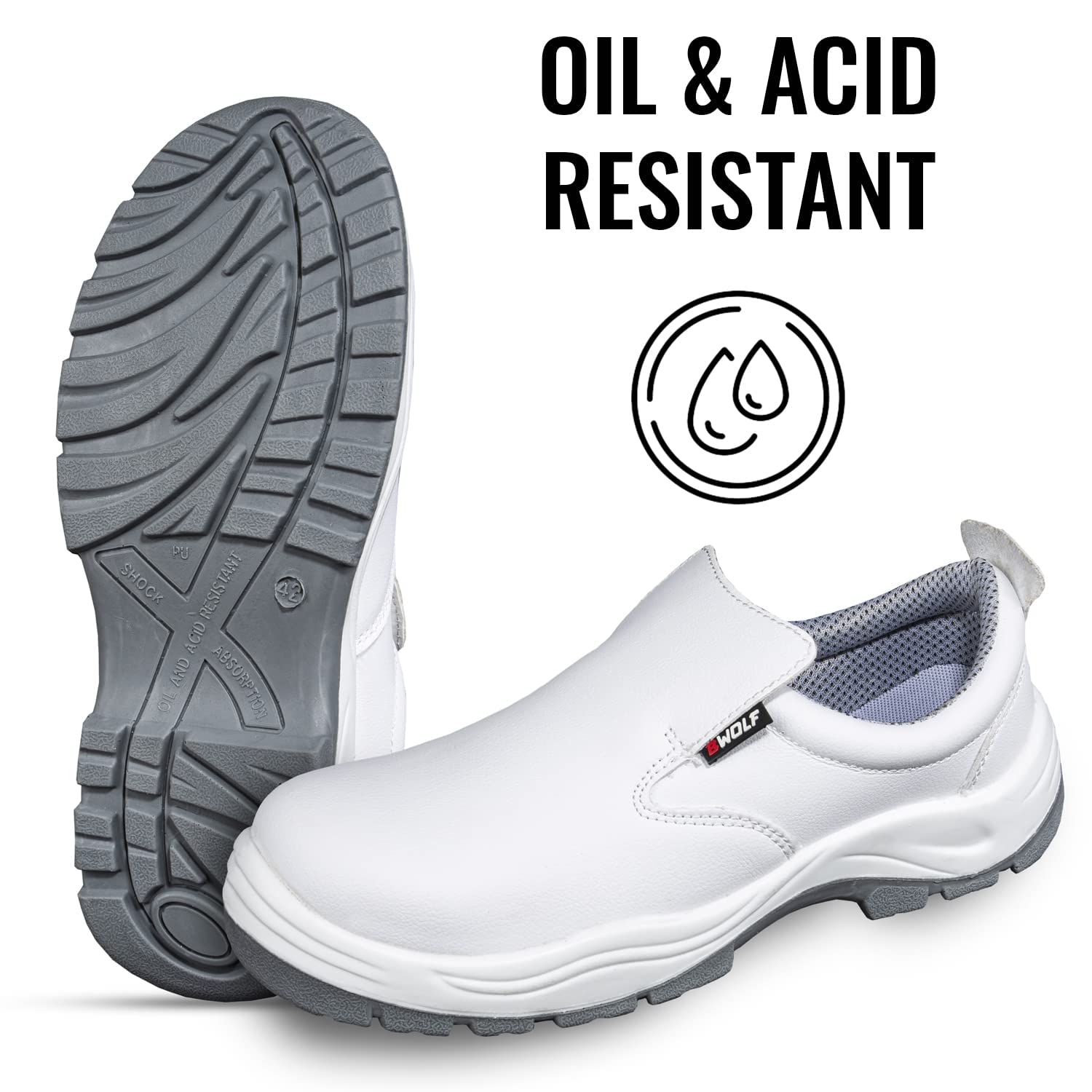 BWOLF ASTRAL S2 SRC Arbeitsschuhe Herren und Damen Kochschuhe Herren/Damen wasserdicht, ölbeständig, rutschhemmend mit atmungsaktiven Einlegesohlen