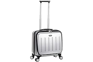 Rockland Revolution Carry-On 17-Inch Silver Hardside Rolling Computer Case