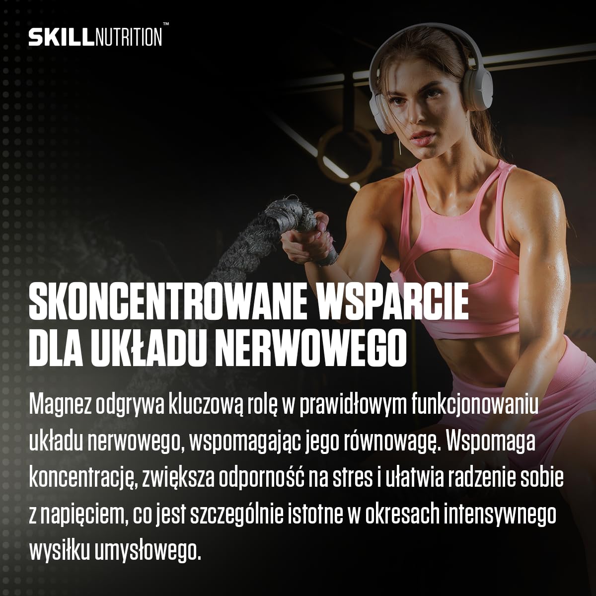 SKILL Nutrition Magtein® Magnez L-Treonian | 180 kapsułek | Klinicznie przebadana, wysoko biodostępna formuła | Wspiera koncentrację, pamięć i funkcje poznawcze | Mięśnie i elektrolity | Wegański