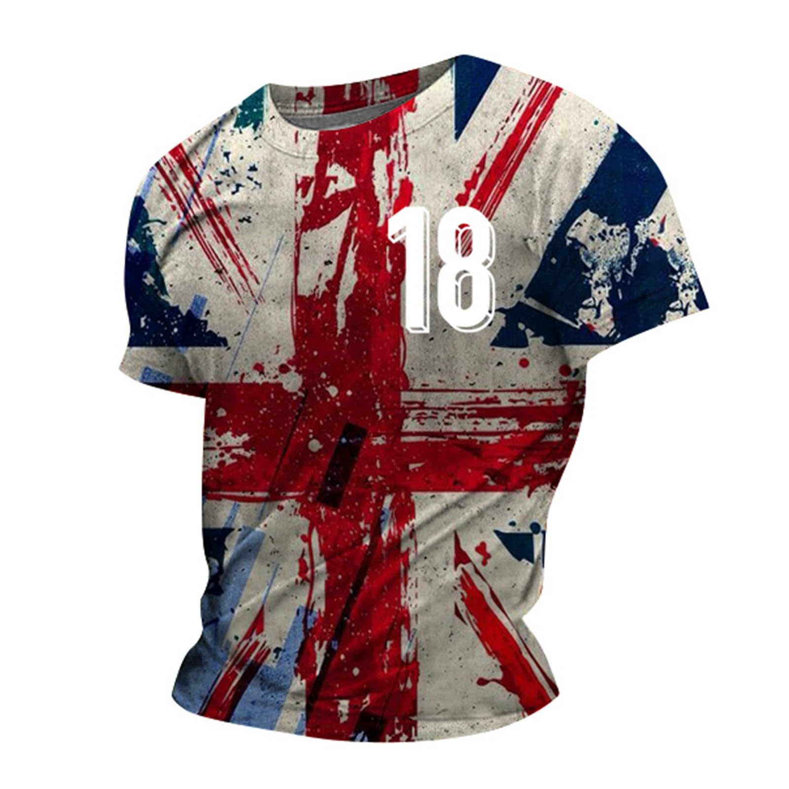 Men T Shirt England Flag Athlete Number Print Short Sleeve Round Neck T Shirt Football Country European Supporters English Tournament 2025 Footy Soccer Top