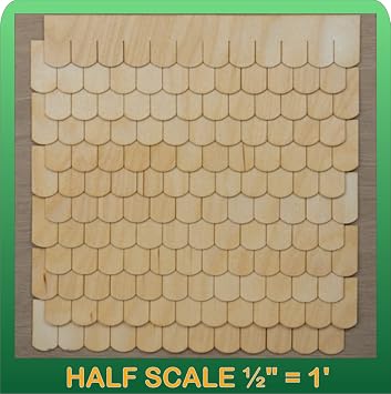 Greenleaf Dollhouses 1/2" Scale Miniature Fishscale Shingle Strips Half Scale