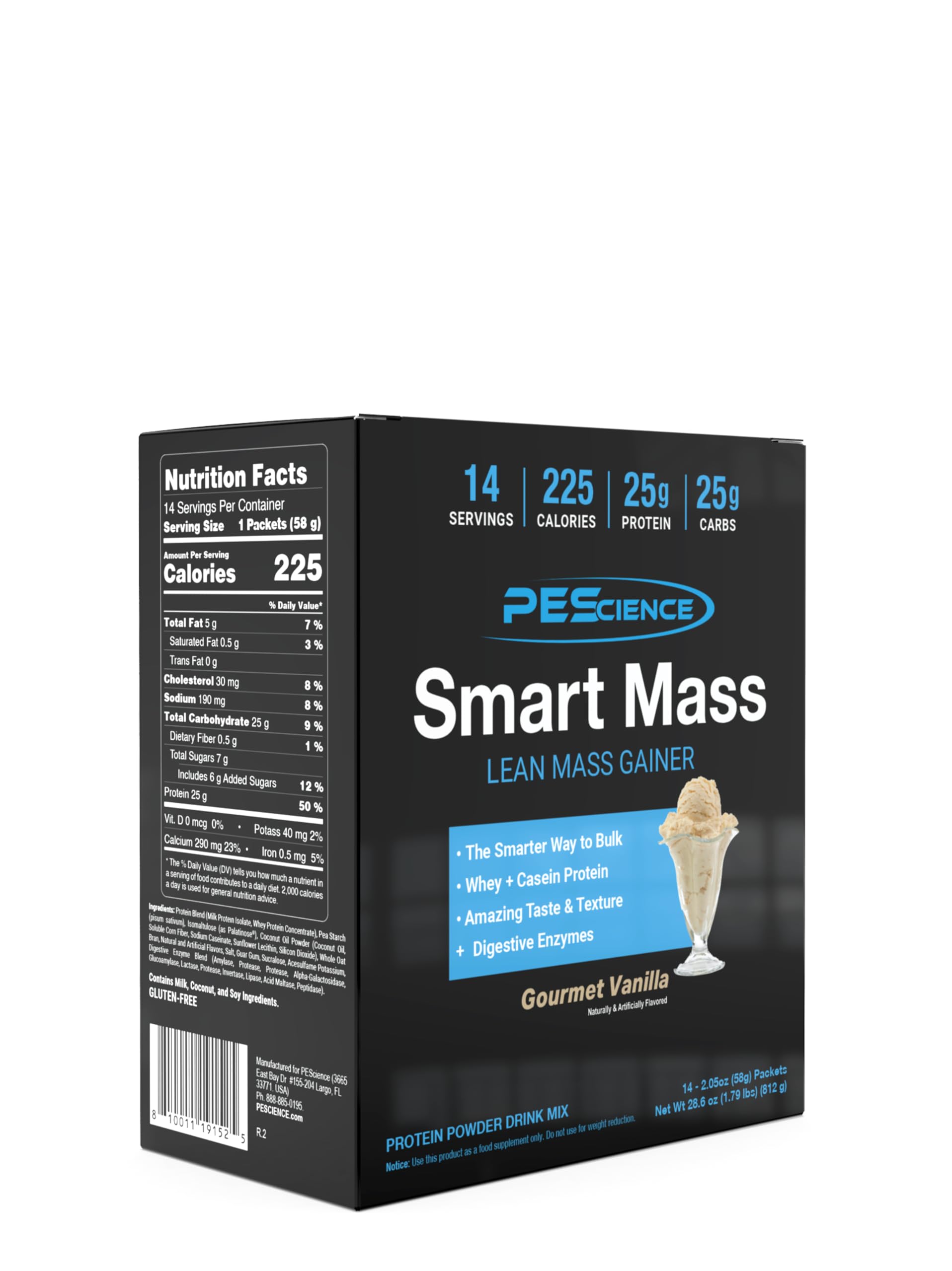 PEScience Smart Mass Gainer, Gourmet Vanilla, 14 Packets — Amazon image 6