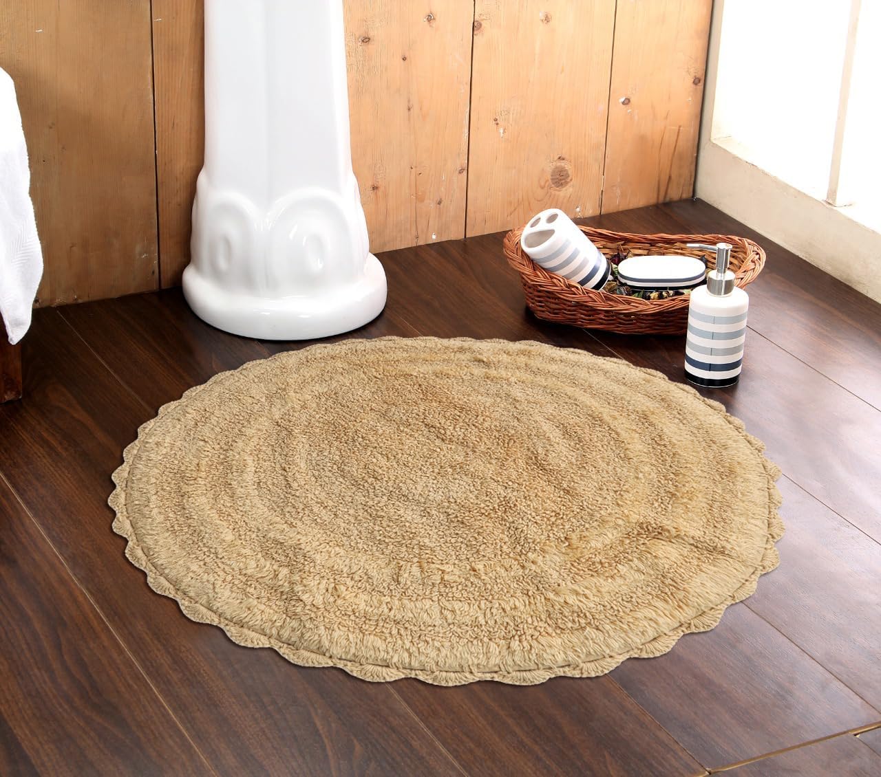 Crochet Lace Reversible Round Semi Circle and Oval Bathroom Rug