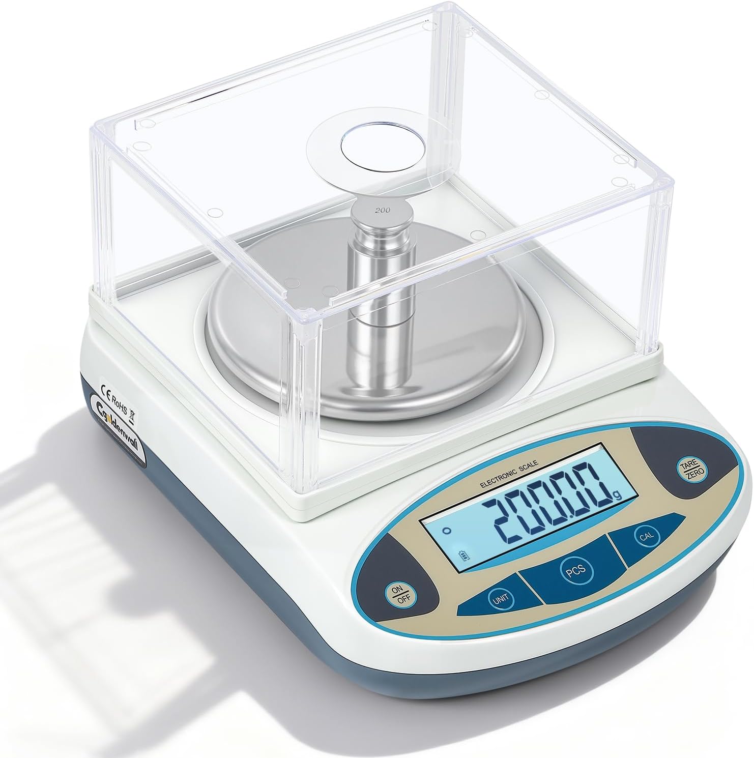 CGOLDENWALL High Precision Lab Scale Digital Analytical Electronic Balance Laboratory Precision Scale Jewelry Scales Kitchen Precision Weighing Electronic Scales 0.01g Calibrated (2000g, 0.01g)