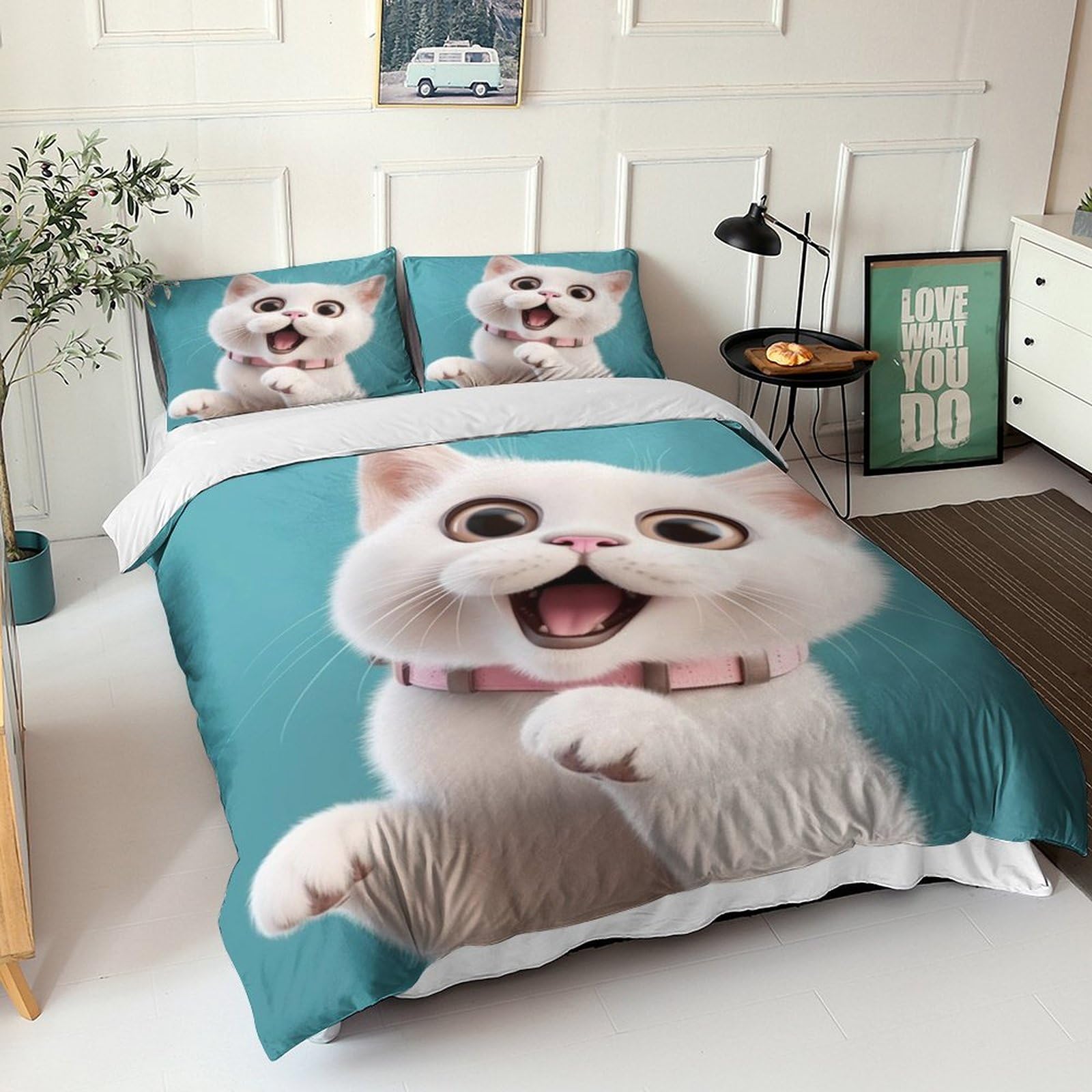 Set Copripiumino King 220x240 Cm Con Federe, Animali Carini, Microfibra Morbida Alpaca, Biancheria Da Letto Termica - 2
