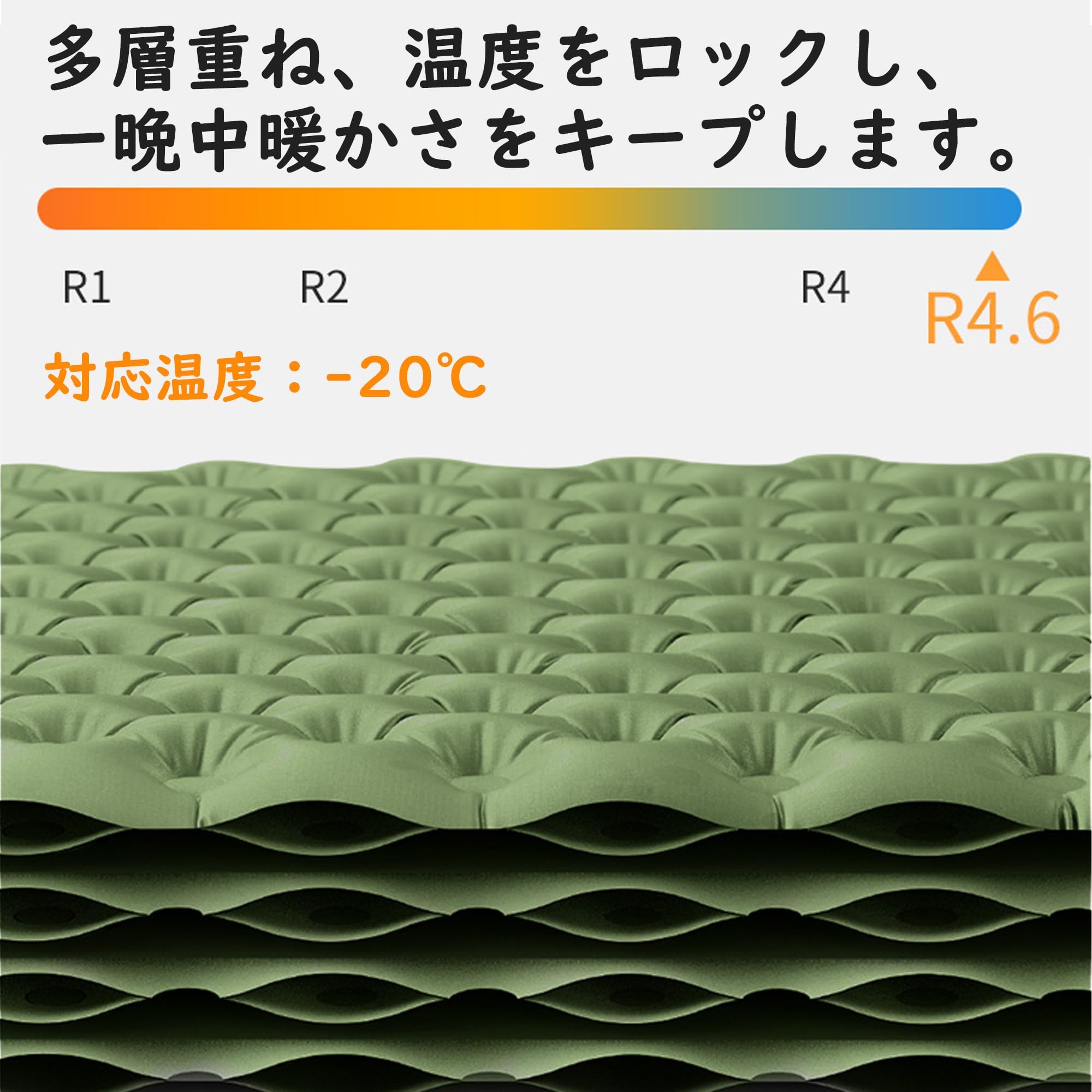 Amazon.co.jp: Naturehike高R値4.6 エアーマット 厚さ8cm -20℃対応