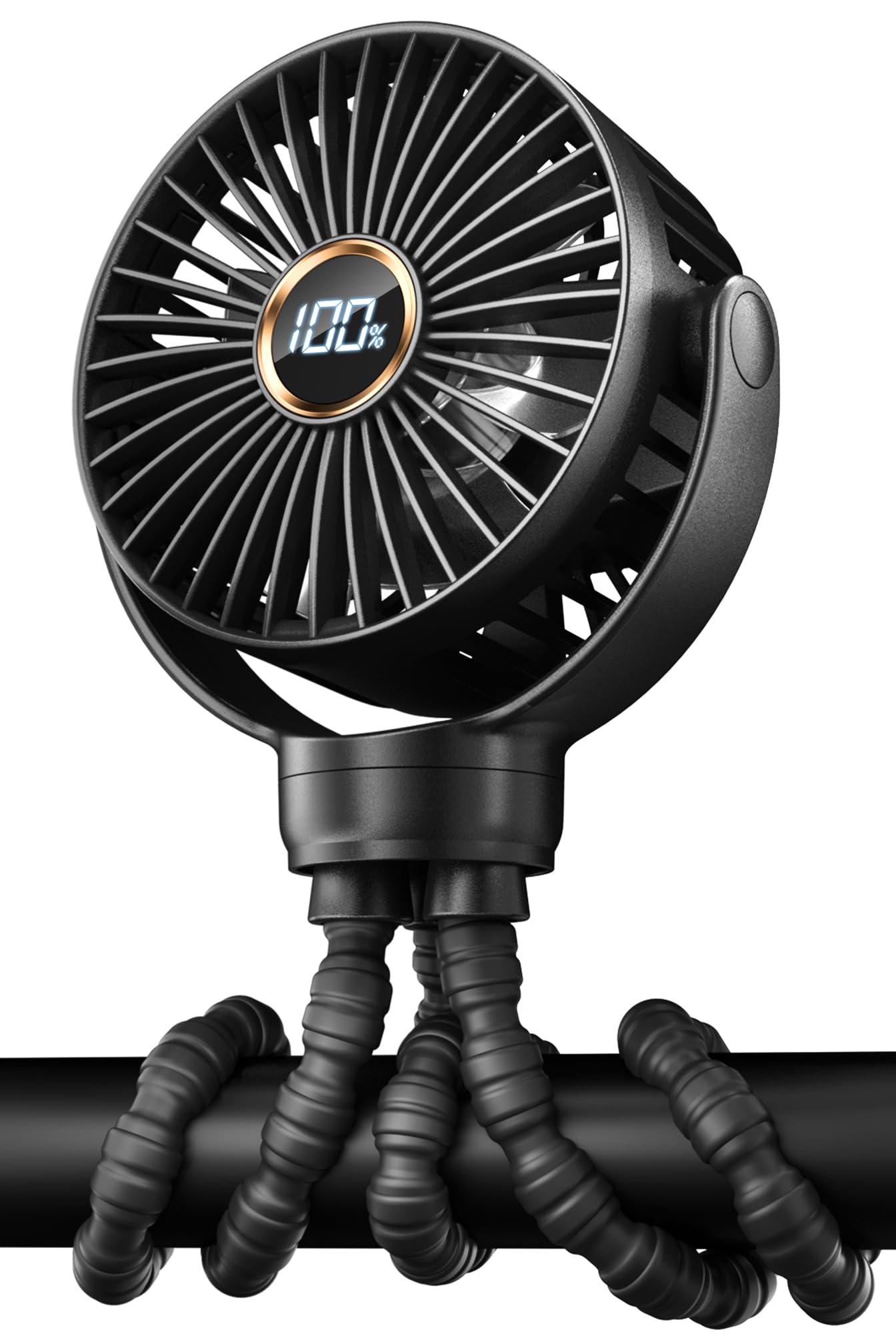 Photo 1 of KIDEE Mini Stroller Fan, Portable Baby Fans Battery Operated, LED Display with 3 Speeds, Small Clip on Fan Desk Fan USB Rechargeable, Personal Handheld Fans for Outdoor Travel, Children Gift