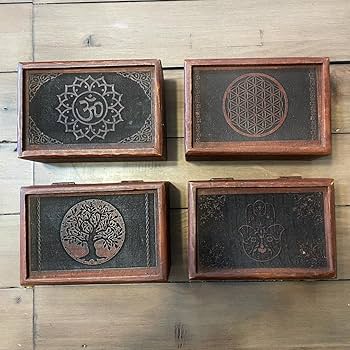 Amazon｜インド製 ハンドメイド 収納ボックス 小物入れ 木製 木