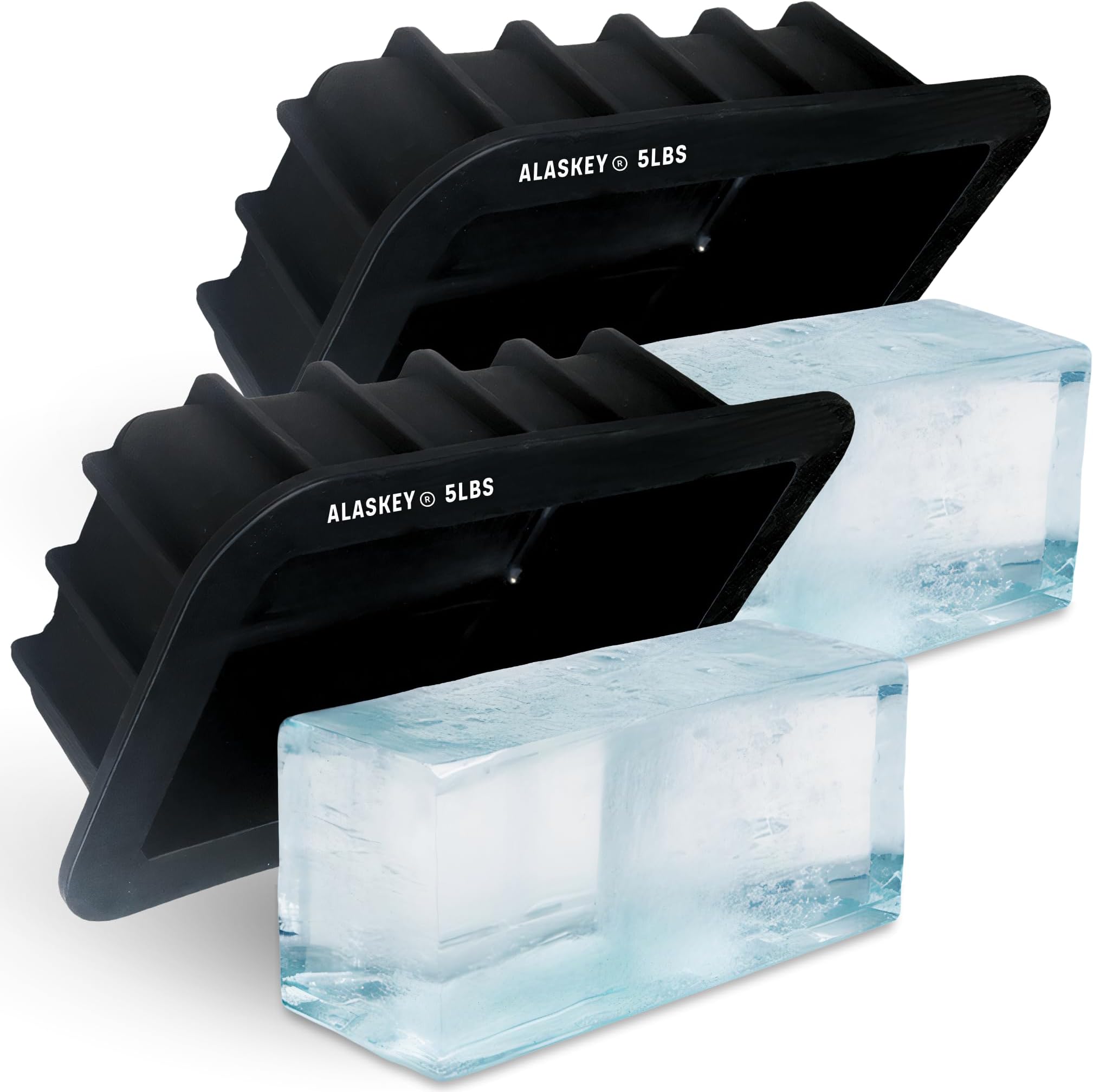 Extra Large Ice Block Mold (2-Pack) - Shape 5 lbs Bricks - Professional Silicone Mold for Crafting Giant Cubes, Ideal for Revitalizing Ice Baths and Coolers Accessories