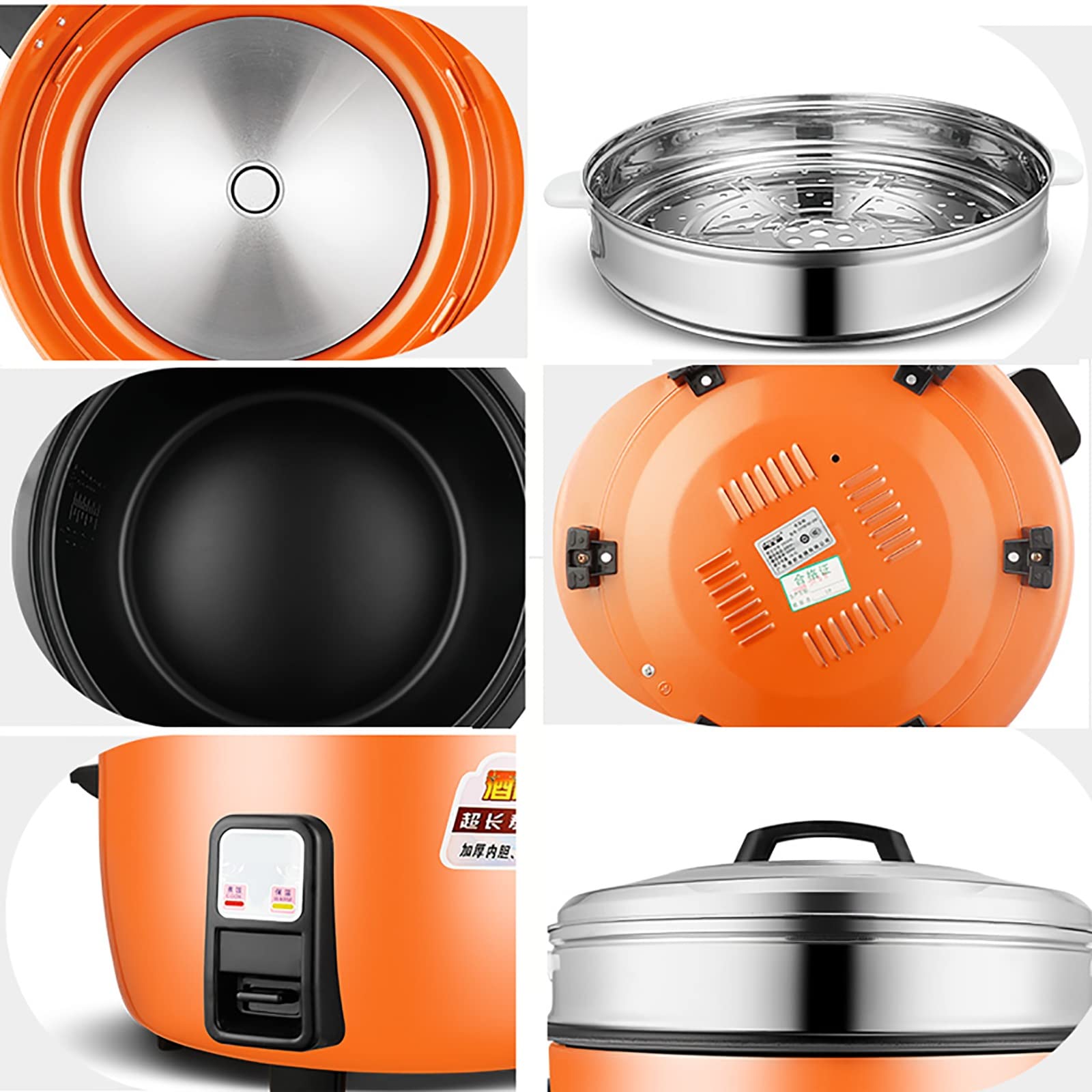 Cuiseur à Riz avec cuiseur Vapeur (8-45 L) Grande capacité Commercial à l'ancienne Antiadhésif pour Hôtels Restaurants Cantines Écoles 220-240 V (23 L)