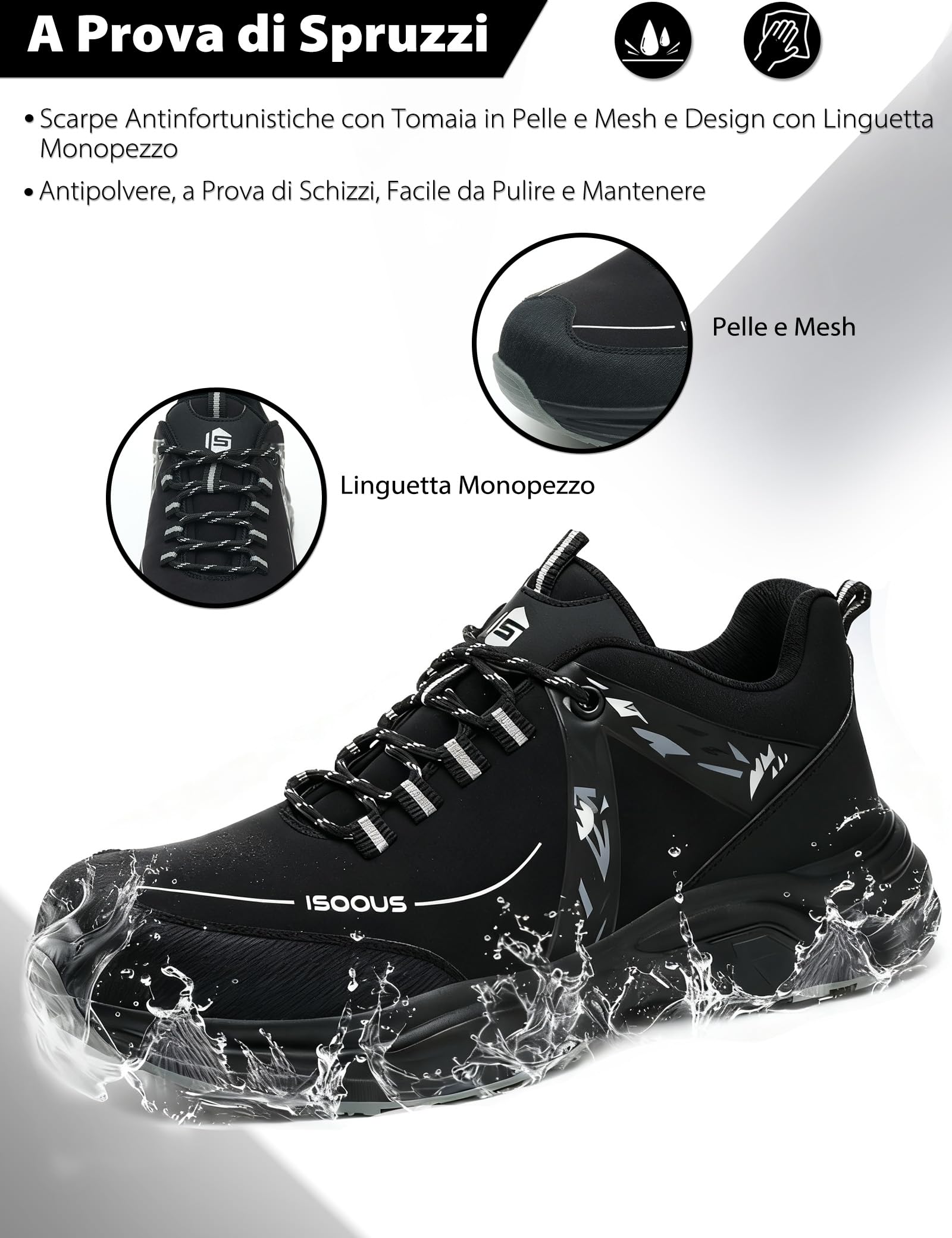 Scarpe Antinfortunistiche Uomo Scarpe da Lavoro Donna Leggere Comode Scarpe da Sicurezza Traspiranti Antiscivolo