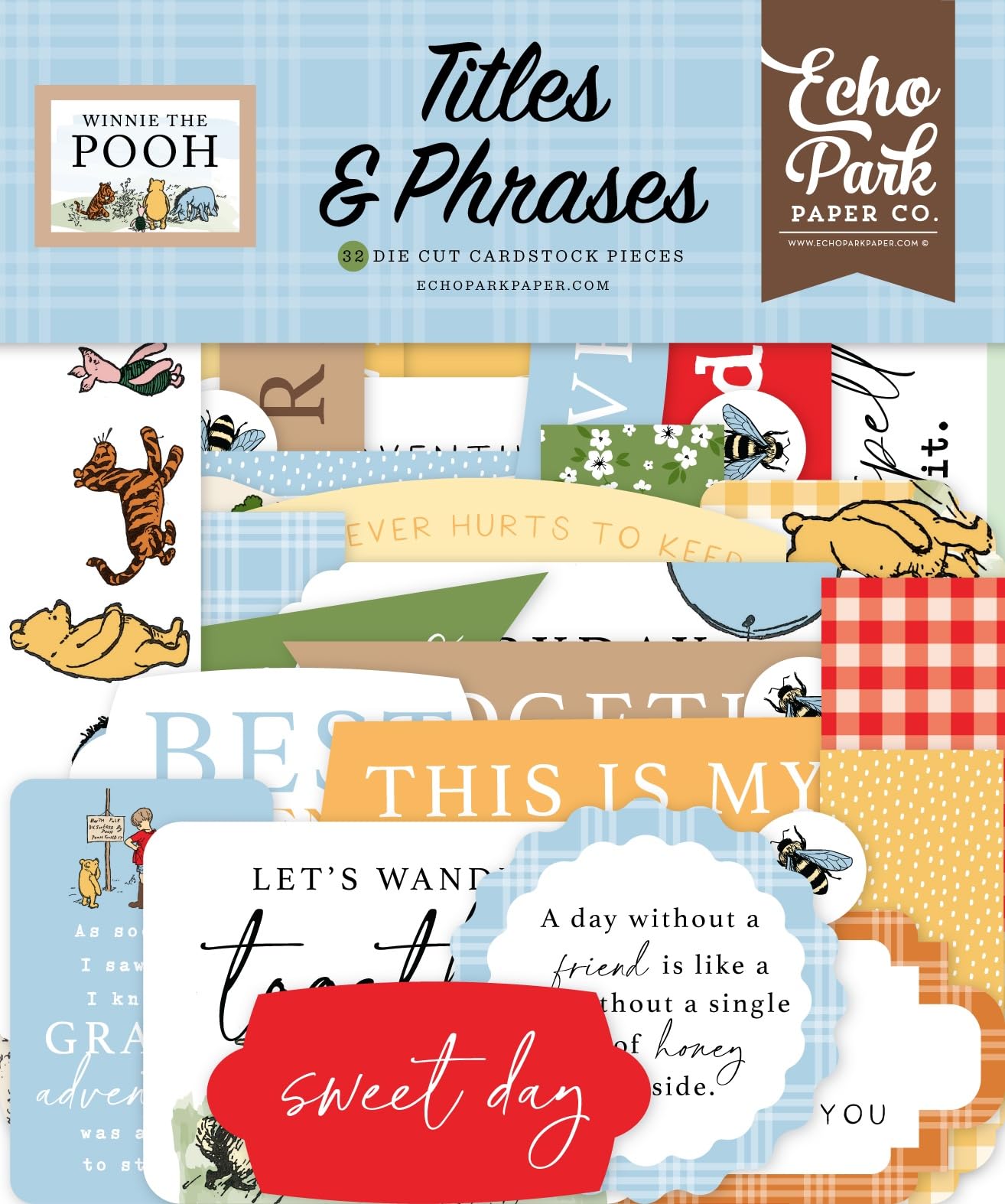 Echo Park Winnie the Pooh Titles & Phrases 32pcs