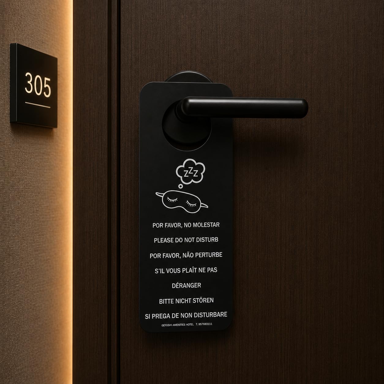 200 Carteles de NO MOLESTAR para Hoteles | Carteles de Doble Cara con Mensajes "Por Favor No Molestar" y "Por Favor Arreglen la Habitación" | Ideal para Hoteles, Apartamentos | Blanco y Negro