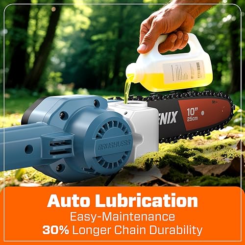 Miniatura 8 de SENIX Sierra de poste inalámbrica de 10 pulgadas, X6 60 V máx. 3.0 Ah, sierra de poste alimentada por batería con poste telescópico de fibra de