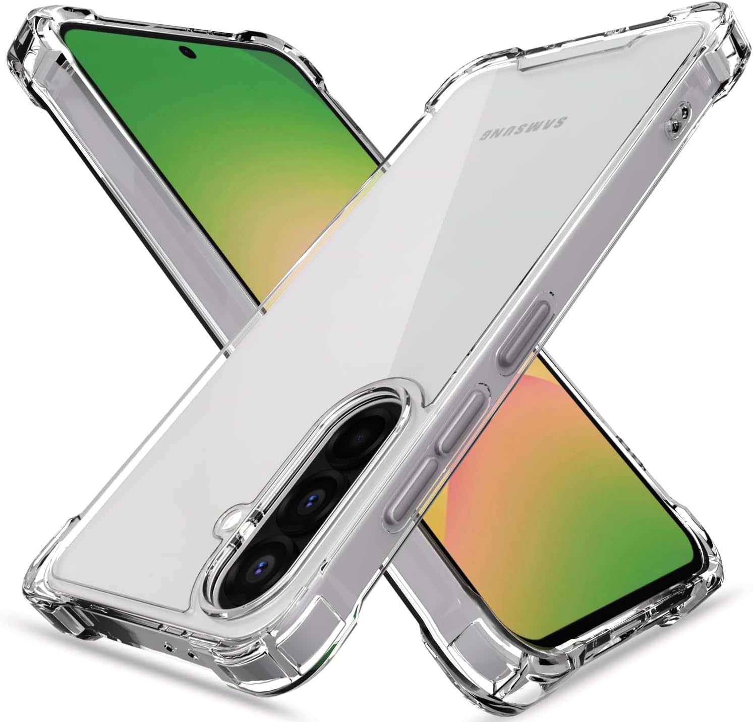 Pikkme Back Cover for Samsung Galaxy A56 5G PC + TPU Clear Transparent Raised Edges Shockproof Protective Phone Bumper Case(Transparent)