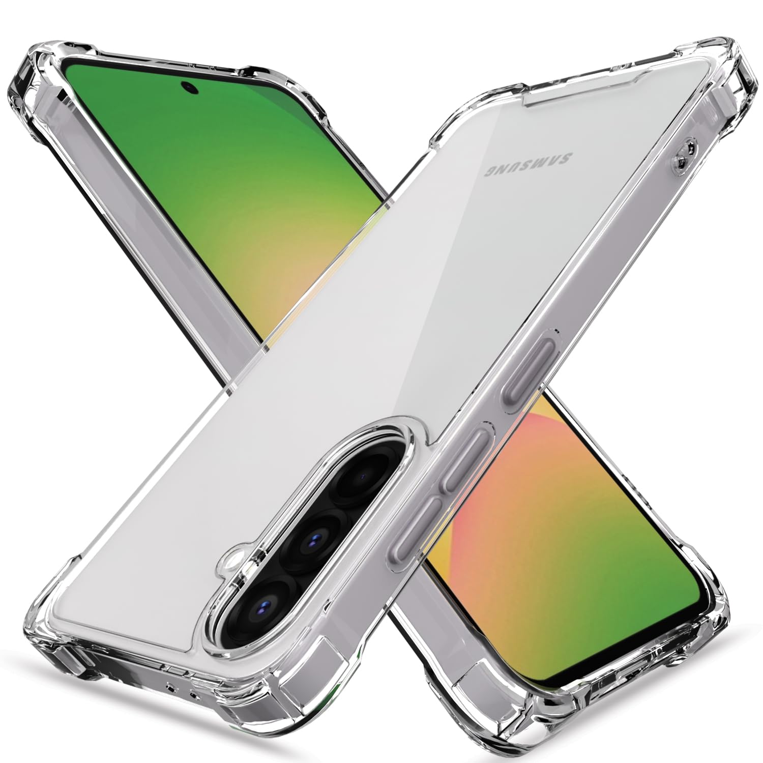 Pikkme Back Cover for Samsung Galaxy A56 5G PC + TPU Clear Transparent Raised Edges Shockproof Protective Phone Bumper Case(Transparent)