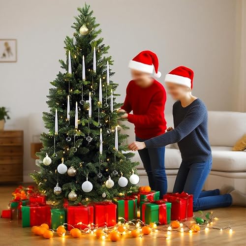 Miniatura 6 de Velas de árbol de Navidad Sunjas con varita mágica, paquete de 12 velas sin llama para árbol de Navidad, vela LED parpadeante operada por batería