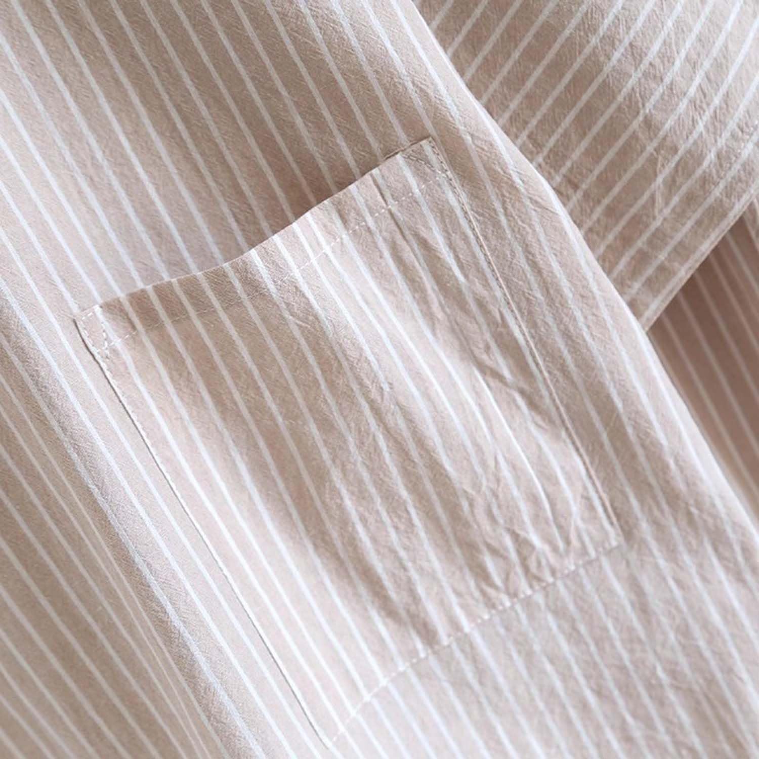 Pijama clásico Tradicional de Estilo japonés, Elegante Bata de baño de algodón, Ropa Casual para Hombres y Mujeres, Rayas Beige, Rayas Beige, M