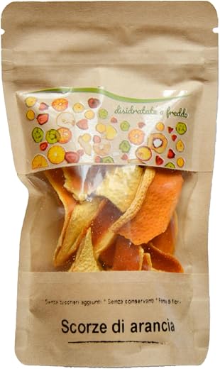 Biocal - Scorze di arancia disidratate/scorza di arancia essiccata/arance disidratate per cocktail/arance secche cocktail/aromi per gin tonic/spezie per gin tonic/cocktail/gin botanicals/20gr