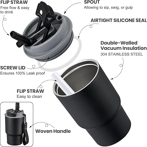 Miniatura 5 de Lonchera Bento para niños con termo de sopa de 17 onzas, botella de agua aislada y bolsa de almuerzo aislada, a prueba de fugas, contenedor de