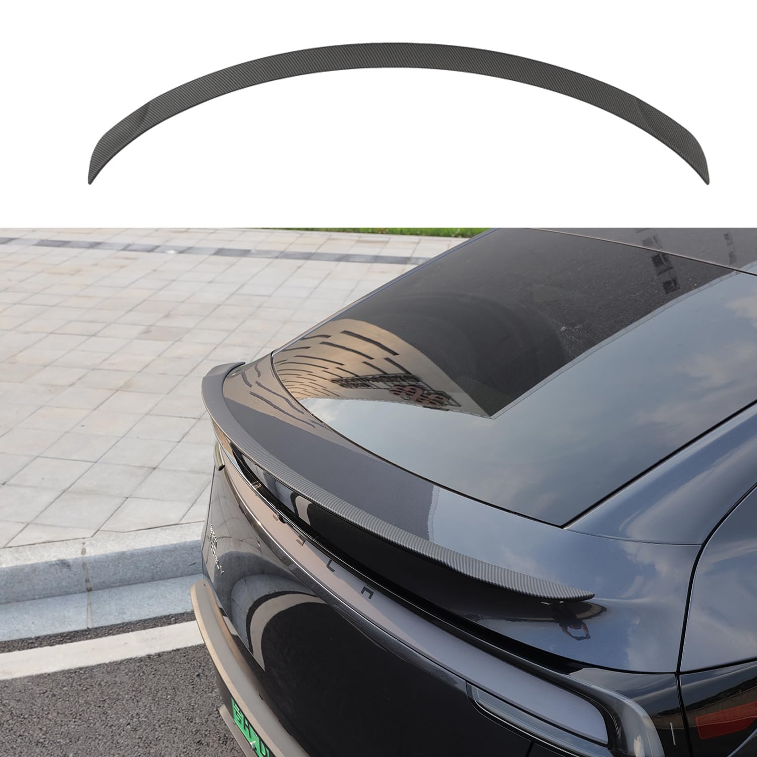 per Tesla Model Y Juniper Spoiler Originale Spoiler posteriore Ala Labbro Opaco Fibra di Carbonio per Tesla 2025 2026 Model Y Juniper Accessori (Fibra di Carbonio Opaca)