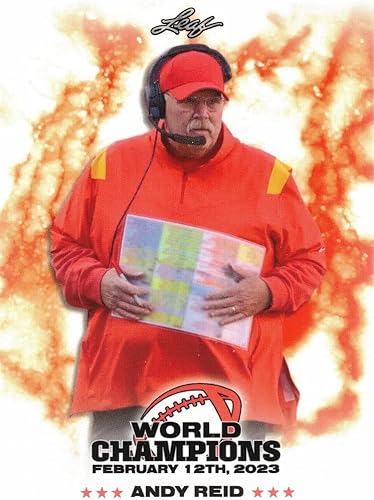 2023 Leaf #WCB-1 Andy Reid Football Card Chiefs Coach - Wins Super Bowl LVII - Only 280 made!