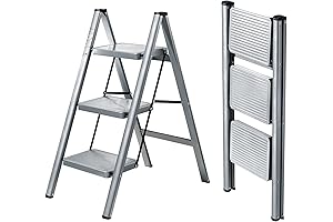 3-Step Foldable Step Stool: Safety Ladder for Home and Kitchen