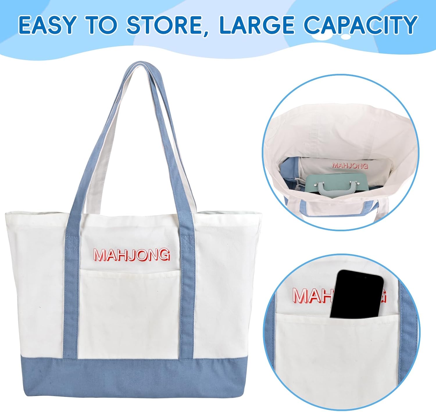 TheClouds American Mahjong Tile Set, 166 Pink Tiles (1.16"), 4 PC All-in-One Color Rack/Pushers, Canvas Storage Bag and Mahjong Accessories, Portable/Complete Mahjong Game Set