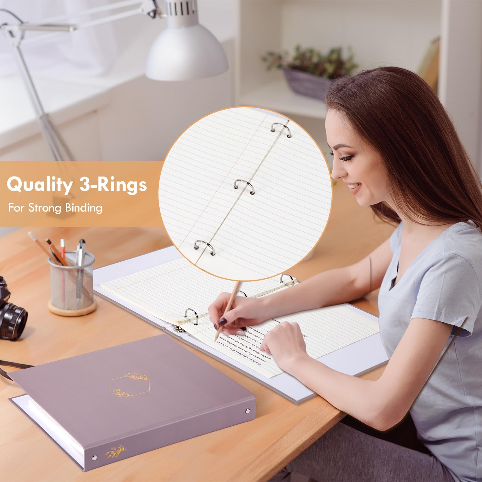 Sayglossy 4 carpetas estéticas de 3 anillos resistentes de 1 pulgada para papel tamaño carta de 11 x 8.5 pulgadas, para mujeres y hombres, escuela, oficina, hogar, trabajo, organizar, papeleo, 4