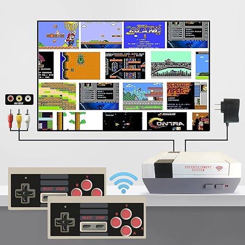 Plug & Play Video Game Console, Classic Handheld Game Console with 2 Classic Wireless Controllers and Built-in 620 Games, Ideal Gift for Children and Adults