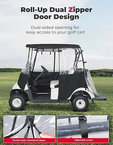 Miniatura 4 de KEMIMOTO Fadesafe - Carcasa para carrito de golf 600D para 2 pasajeros de hasta 54 pulgadas, cubierta impermeable para carrito de golf, diseño de