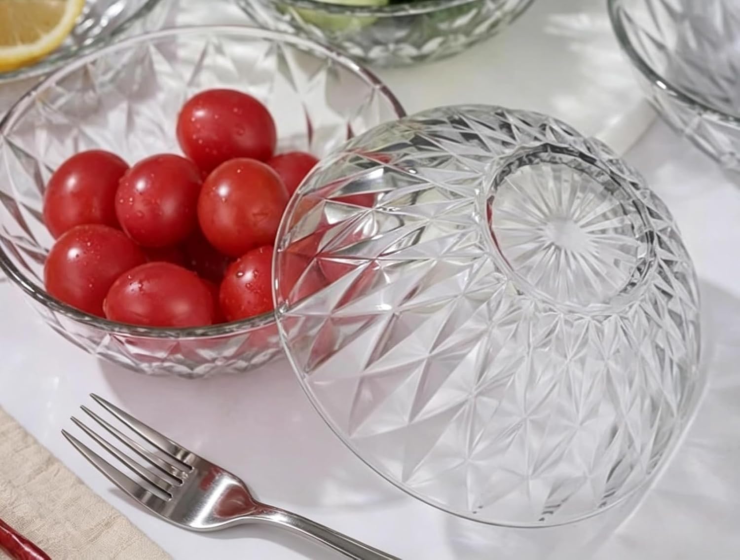 stablerice 6pcs Small Glass Bowls set, 9.5 oz Inch Dessert Bowls, Portion Control Cups for Ice Cream, Snacks, Fruit, Dip, Condiments, Kitchen Prep, Ramekins, Dishwasher Safe
