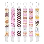 babygoal Pacifier Clips, 6 Pack Binky Paci Holder Leashes Fits for Most Pacifiers and Binkies 6PB23