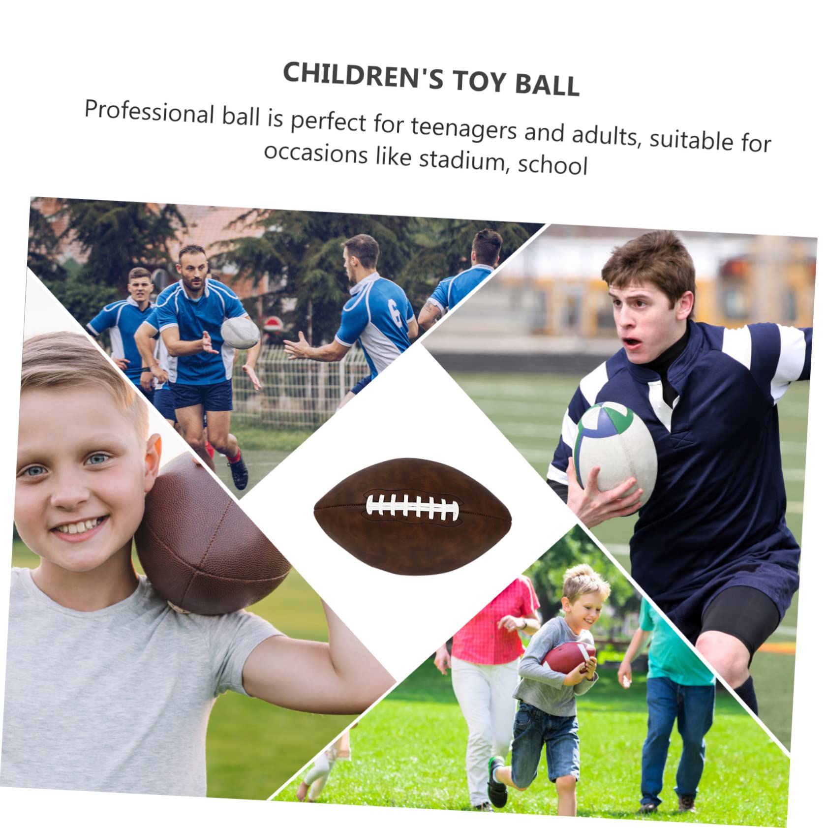 BESPORTBLE Pallone da Rugby Adulto Bianco in Materiale Pu Superficie Antiscivolo, per Allenamento e Competizioni, per Atleti e Teenager