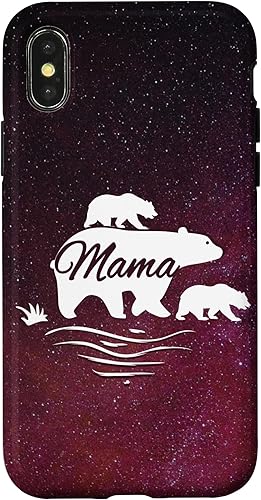 Miniatura 7 de Funda para iPhone 15 Pro Mama Bear con 2 cachorros Space Stars Galaxy Mama Bear