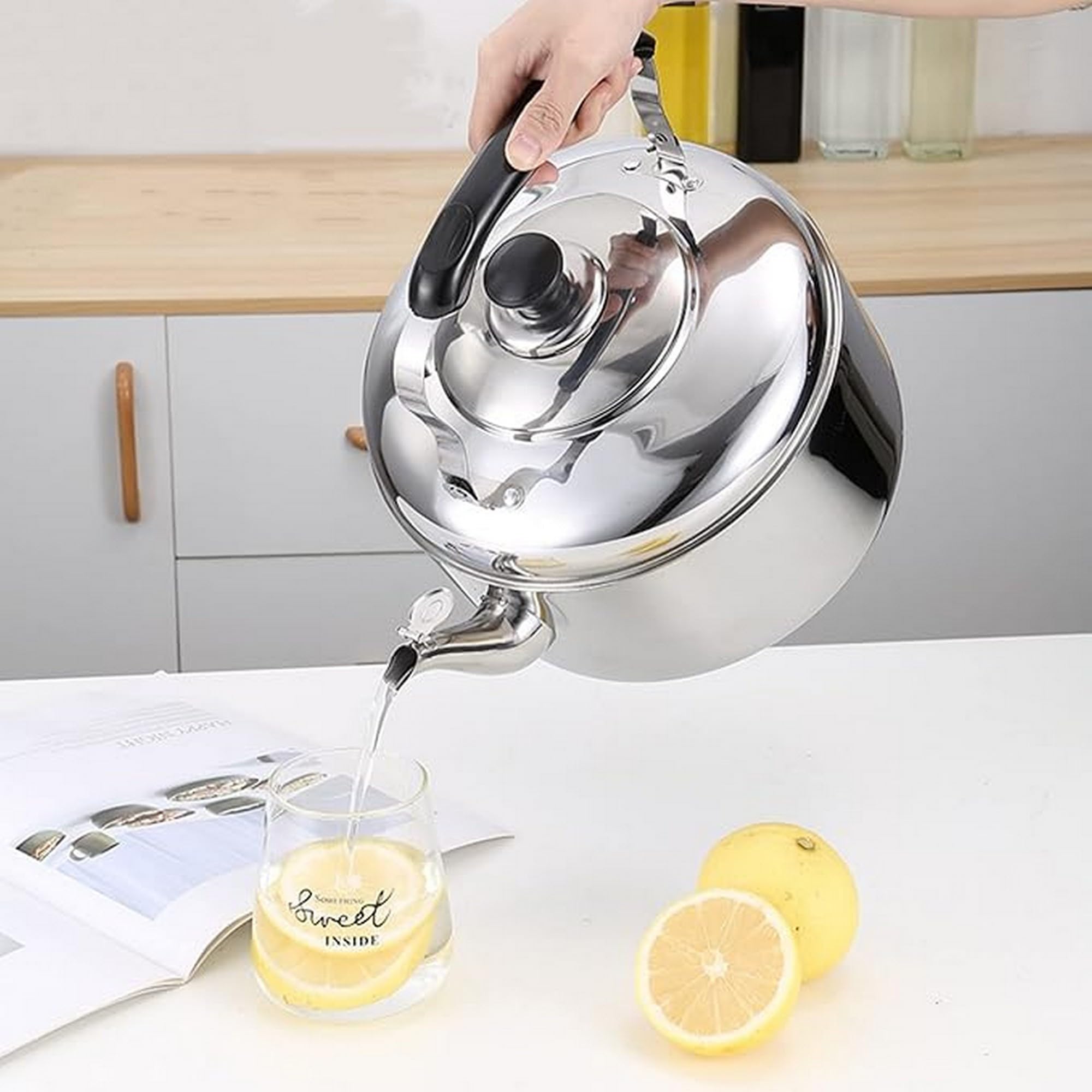 Bollore In Acciaio Inossidabile Bollore A Gas Addensato Bollore Con Fischietto Di Grande Capacà - Foto 7