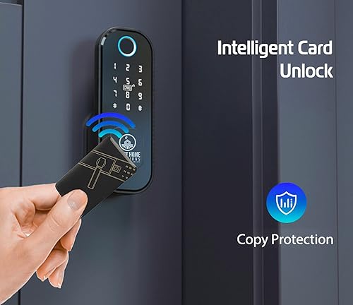 Miniatura 9 de Bloqueo biométrico Intel IP65, teclado inteligente de bloqueo de adición de puerta multipunto compatible con, cerradura de puerta de entrada