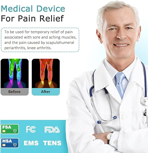 Miniatura 2 de Estimulador de circulación de pies EMS & TENS (elegible para FSA o HSA) EMS con control remoto, almohadilla masajeadora de pies mejorada para